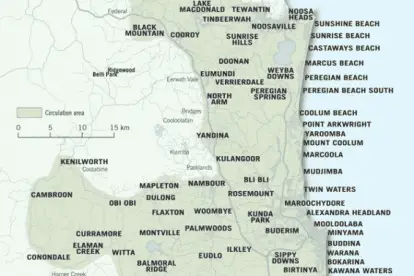 Sunshine Coast Map - Hinterland & Suburbs, Queensland